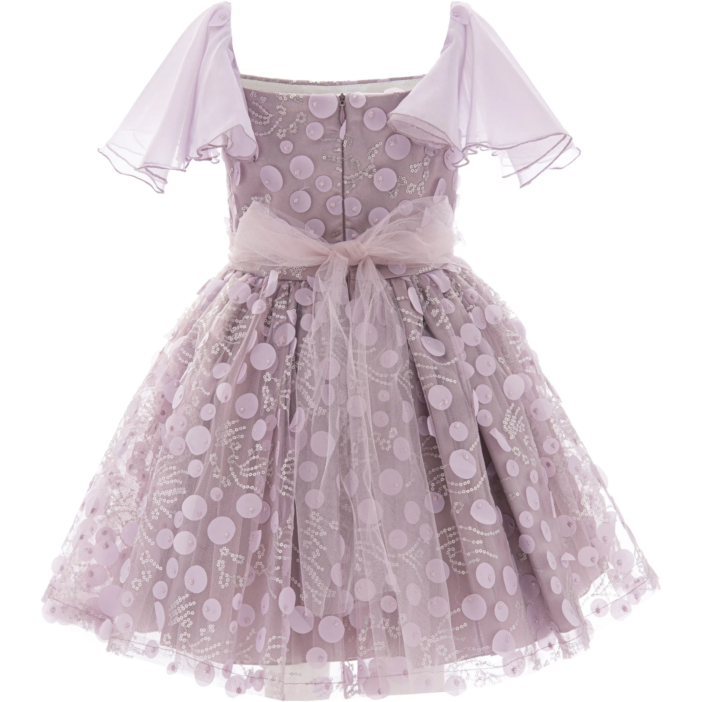Lavender Jolene Polka Dot Applique Dress