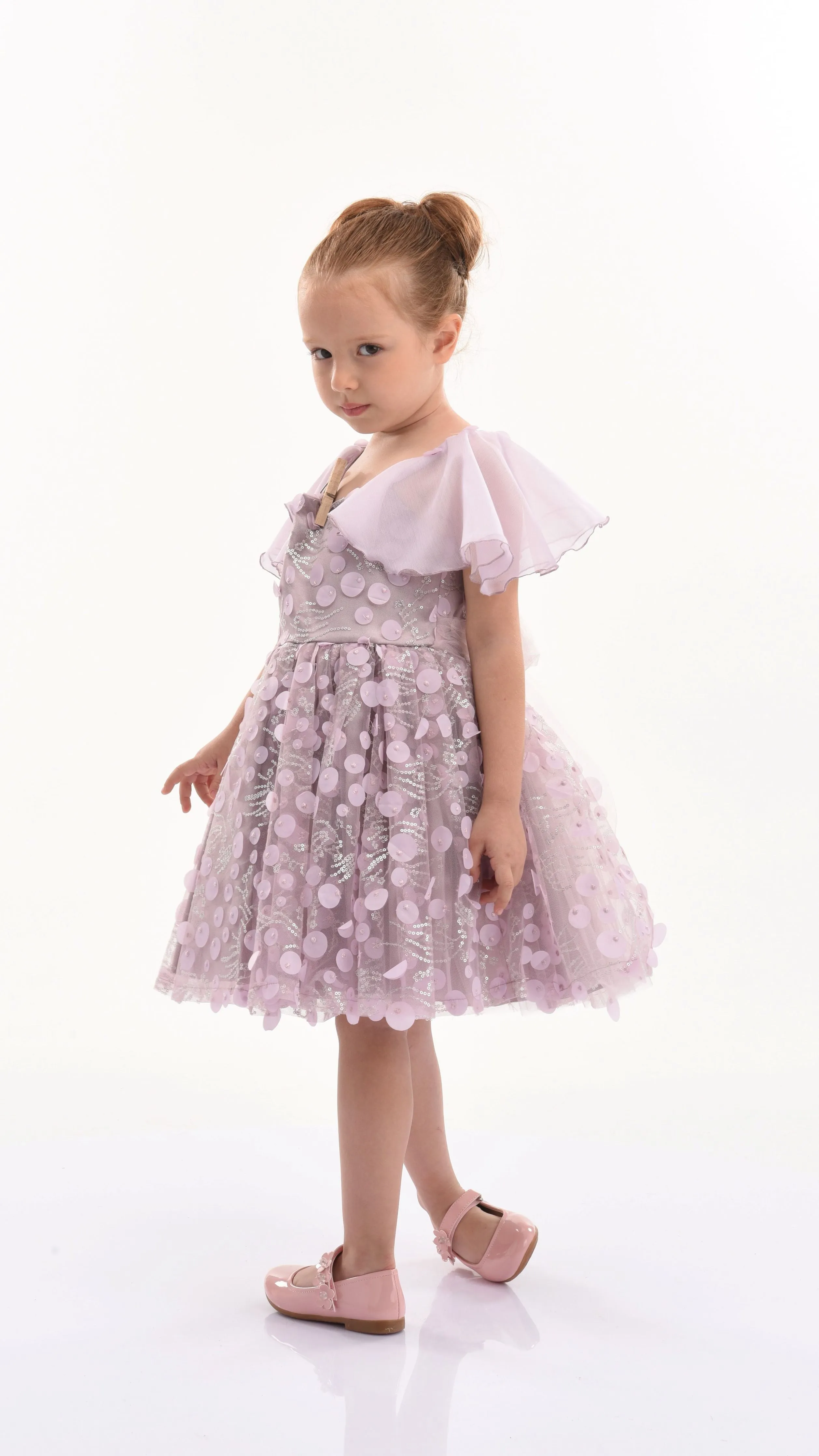 Lavender Jolene Polka Dot Applique Dress