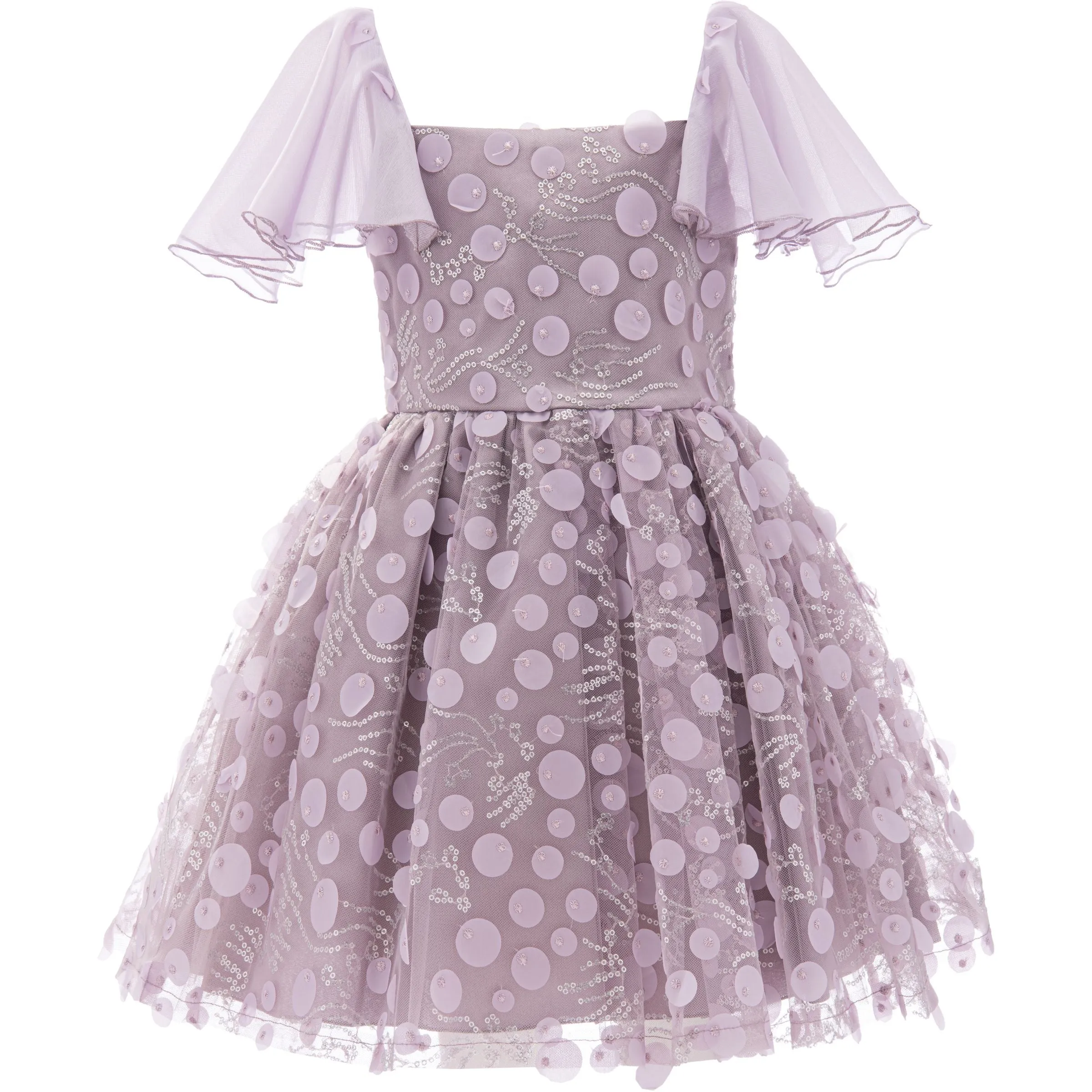 Lavender Jolene Polka Dot Applique Dress