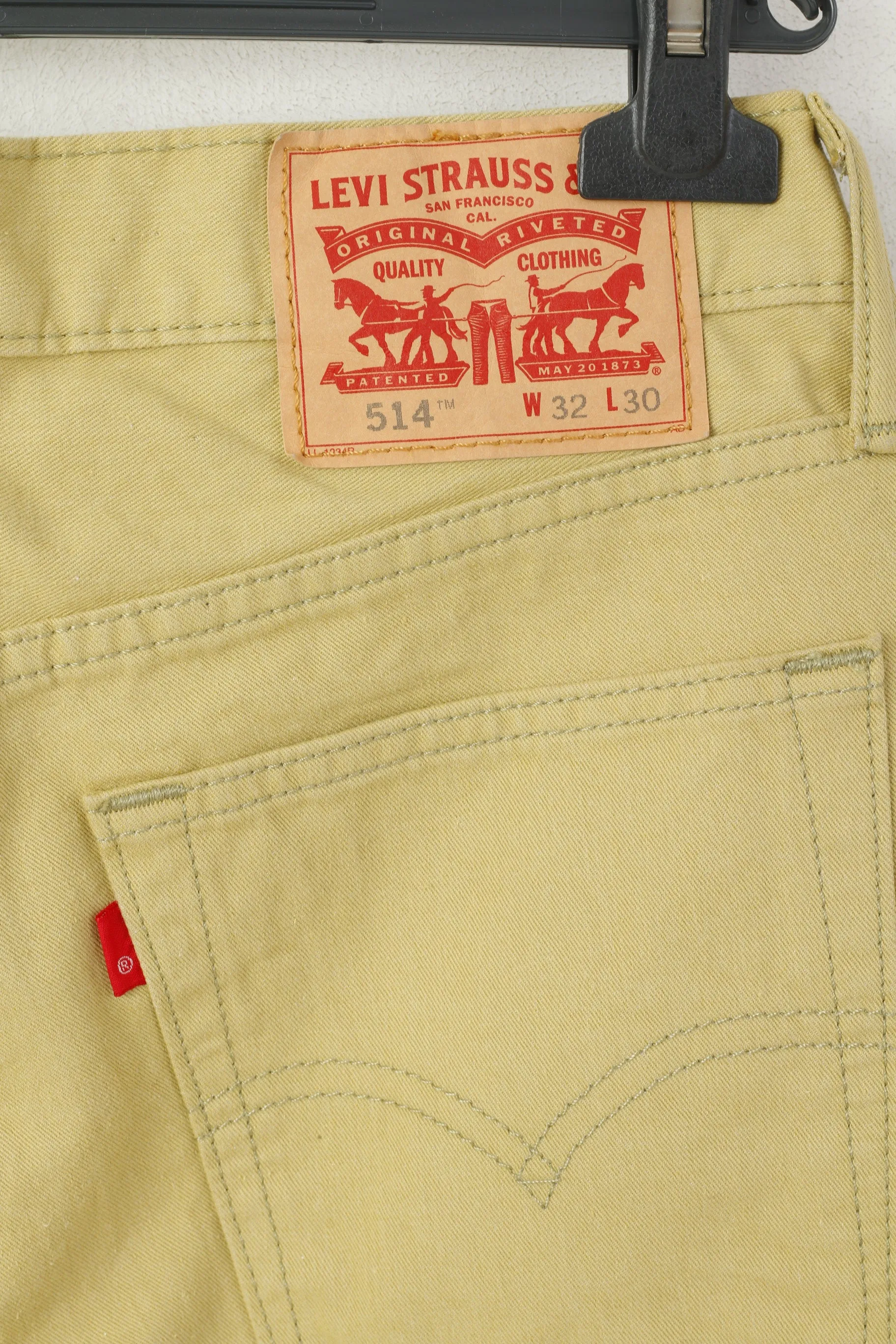 Levi's Men 32 Trousers Camel Cotton Classic 514 Straight Western Pants