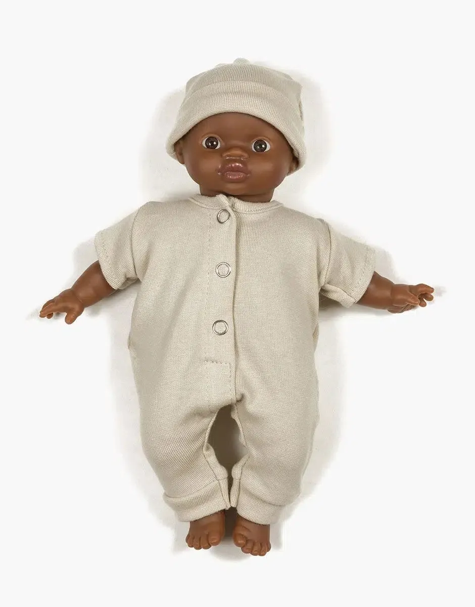 Lili Set with Cap in "Linen" for Minikane Soft-bodied Babies