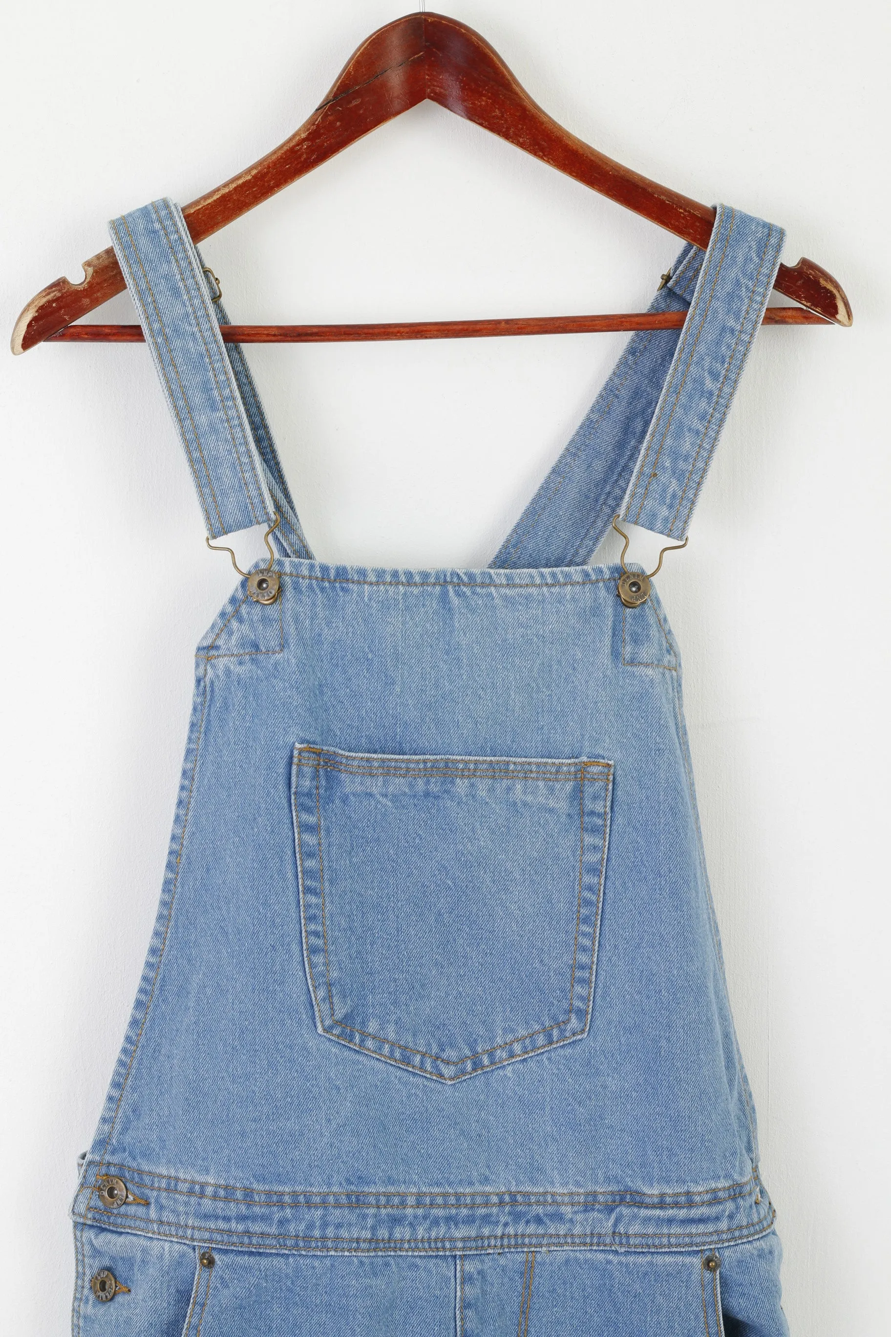 Liquor N Poker Men 34 Dungarees Blue Distressed Denim Overalls Unisex