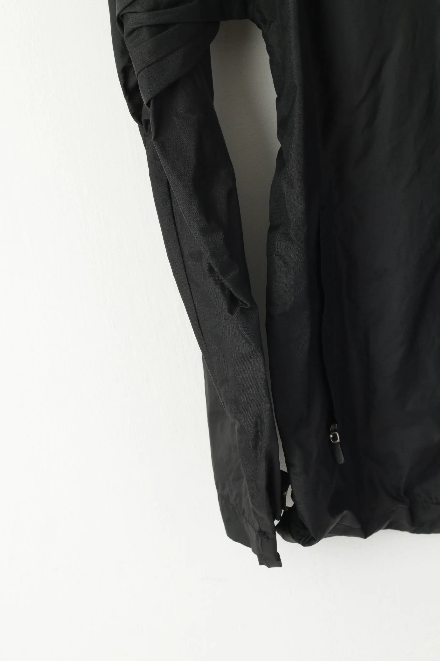 Lotto Men S Jacket Black Nylon Waterproof Sportswear Hidden Hood Top
