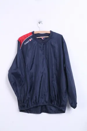 Macron Men XL Pullover Jacket Navy Lightweight Activewear Sport Top