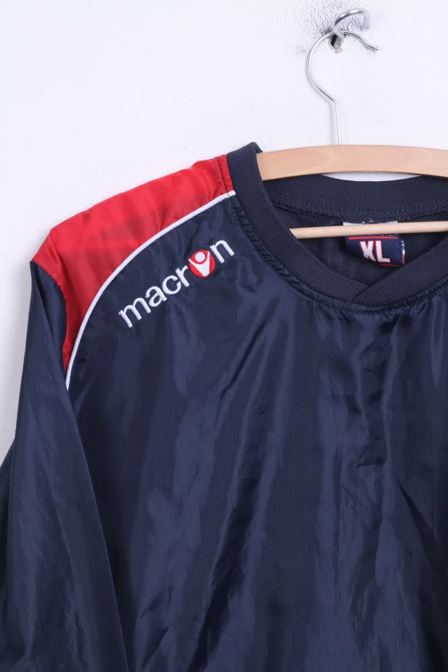 Macron Men XL Pullover Jacket Navy Lightweight Activewear Sport Top