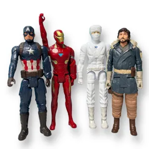 Marvel Action Figures: White Ninja, Captain America, Iron Man, Cassian Andor