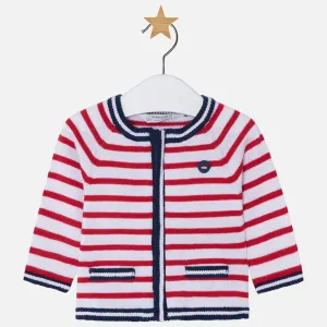 Mayoral Red Stripe Knitting Pullover Cardigan