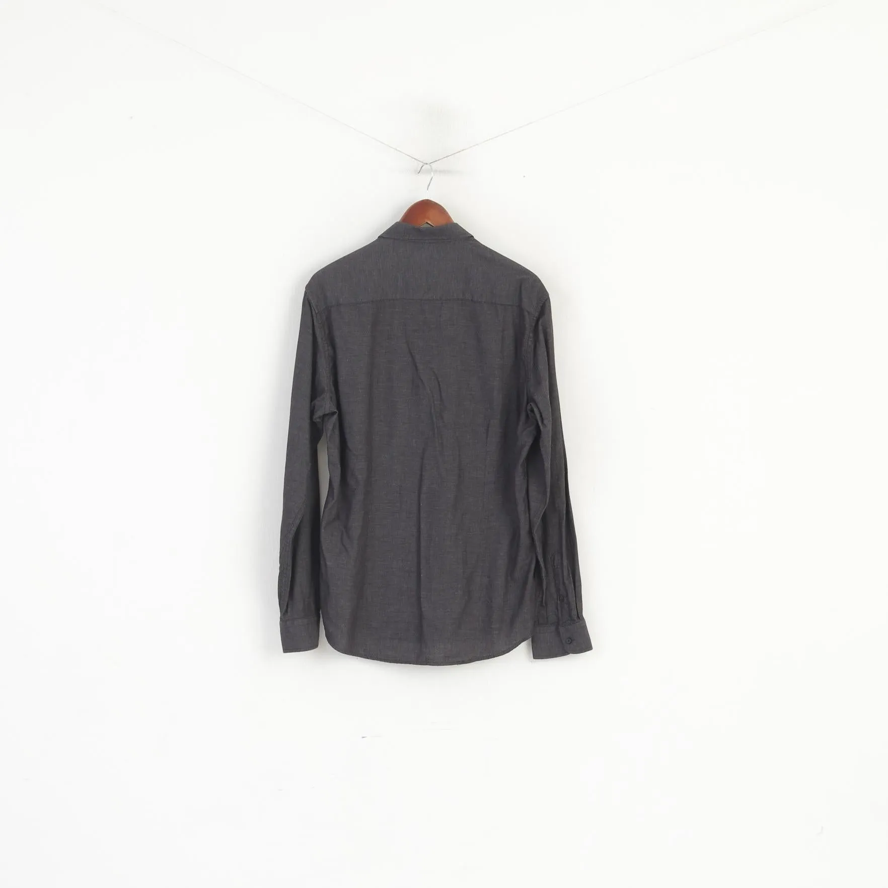 Medicine Men XL Casual Shirt Navy Cotton Slim Fit Long Sleeve Top