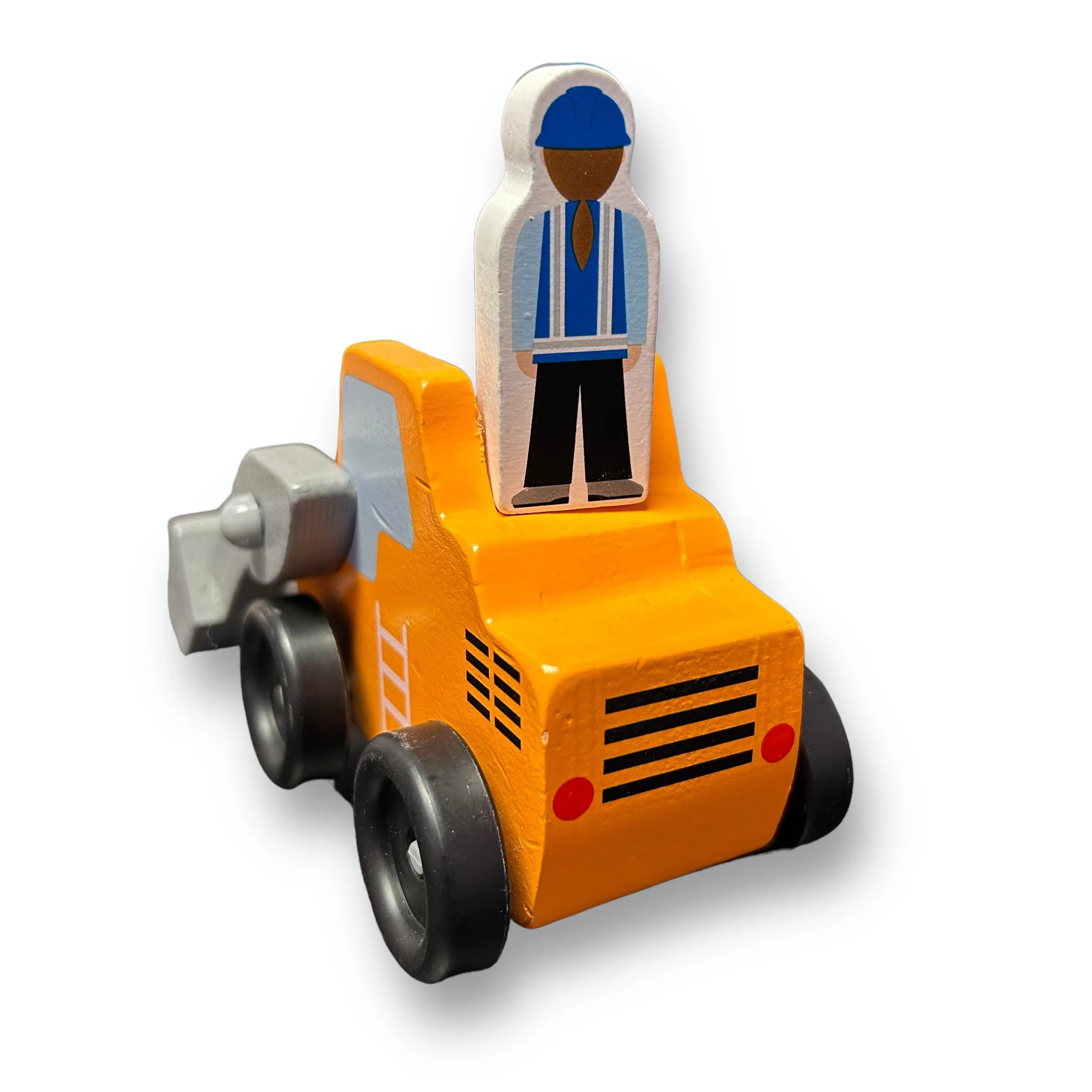 Melissa & Doug Wooden Construction Vehicle & Double-Sided Worker