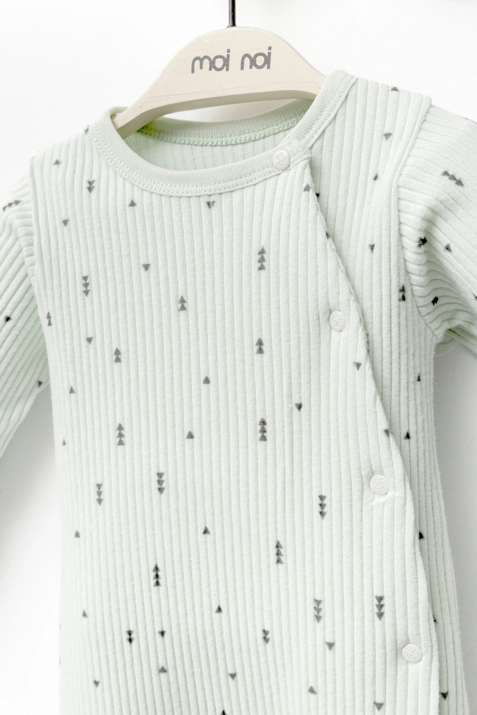 Mint Forest Print Babygrow & Hat