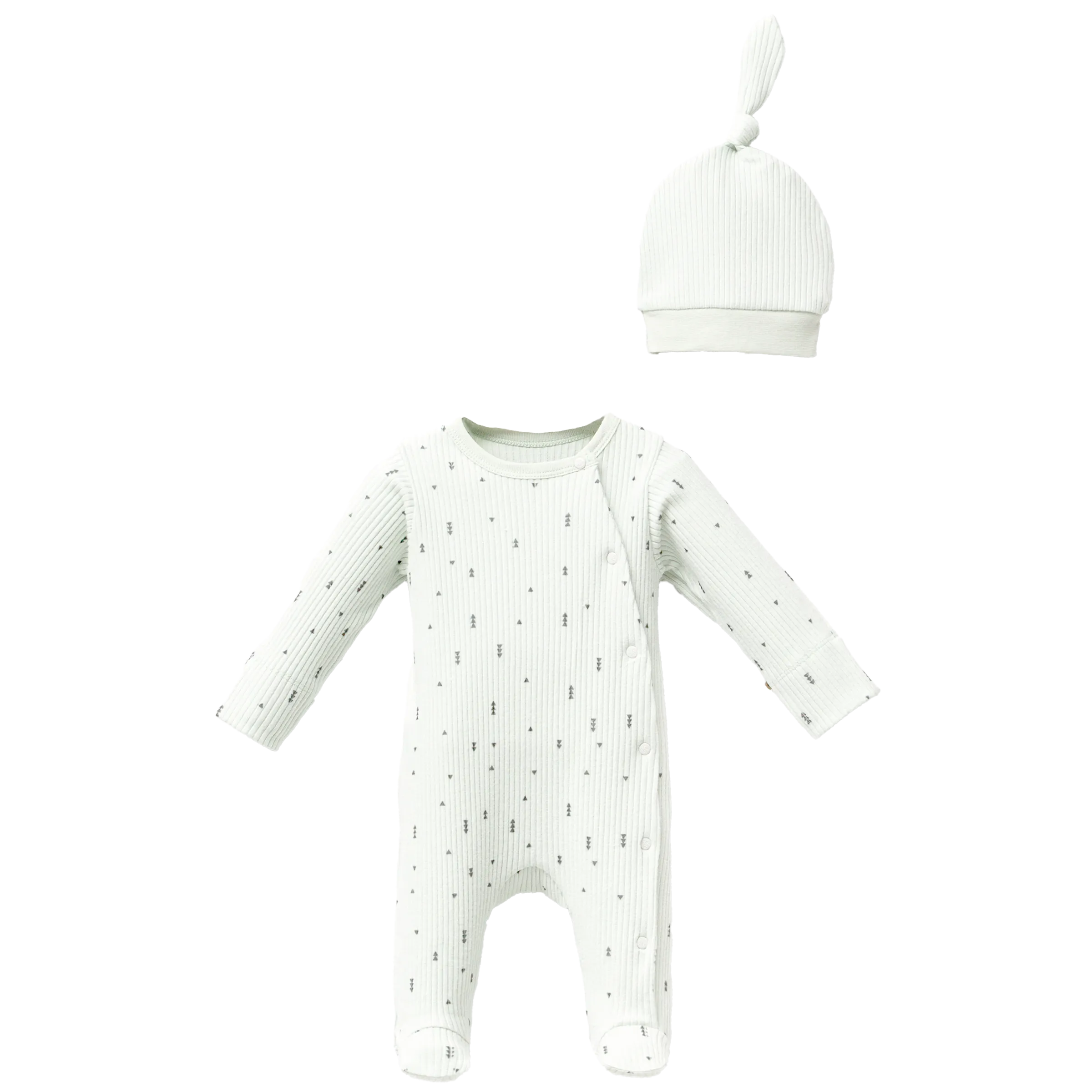 Mint Forest Print Babygrow & Hat
