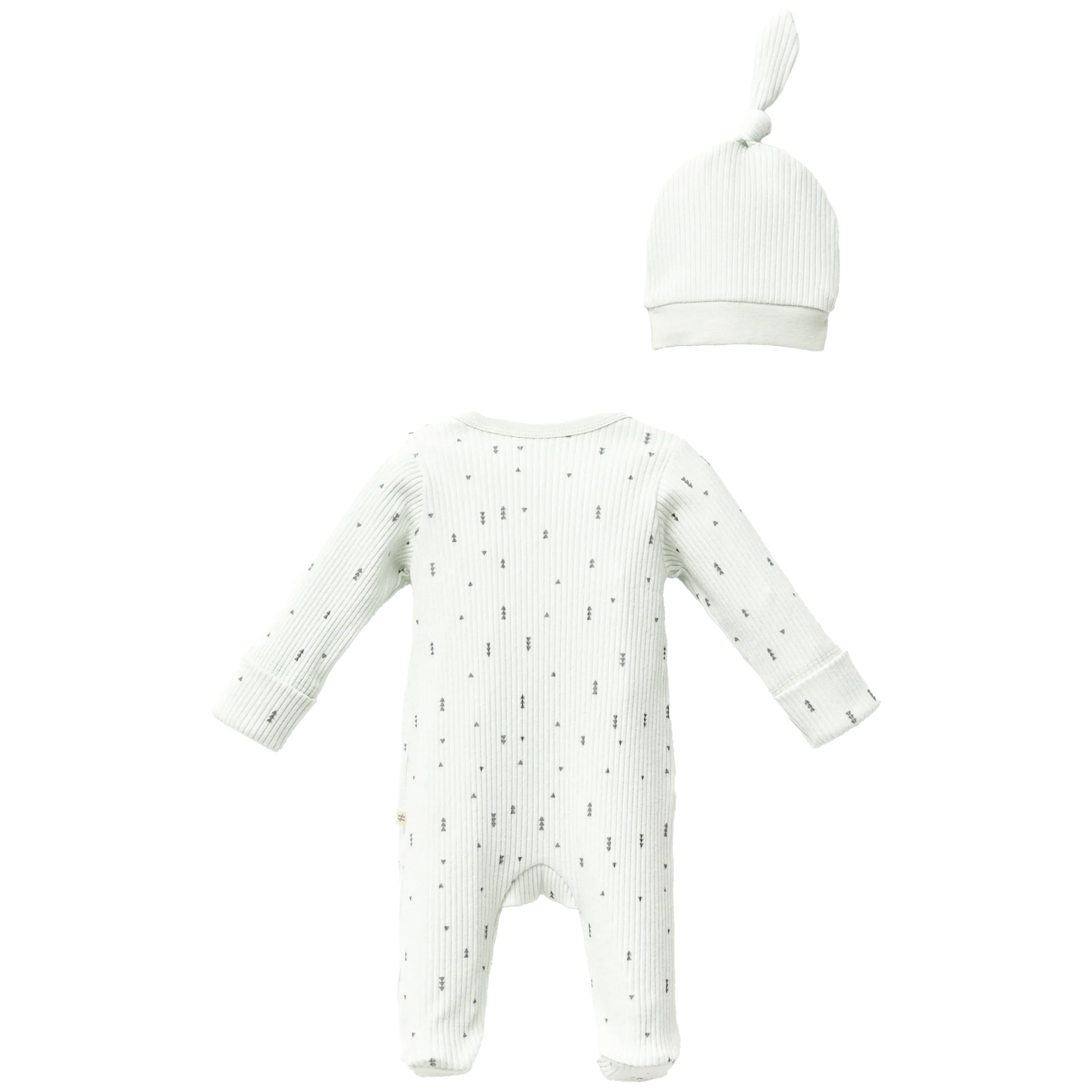 Mint Forest Print Babygrow & Hat