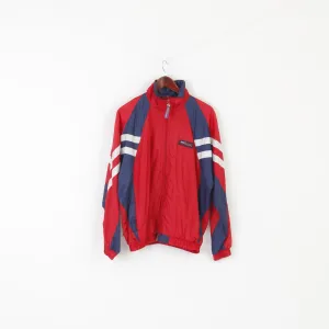 Multi Sports Sportique Men M Jacket Red Vintage Bomber Shiny Full Zipper Top