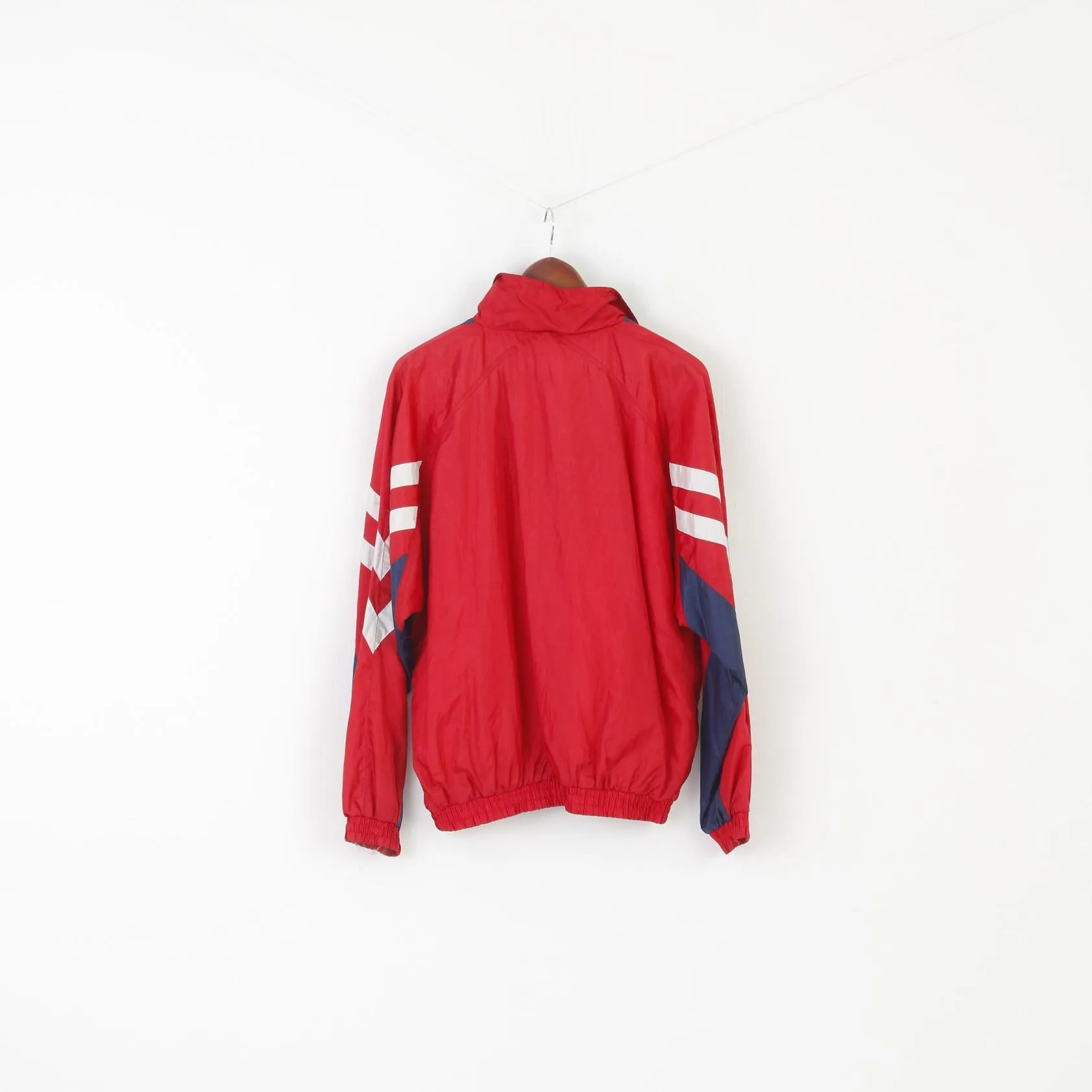 Multi Sports Sportique Men M Jacket Red Vintage Bomber Shiny Full Zipper Top