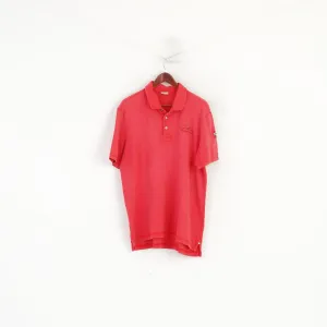 Napapijri Geographic Men XXL Polo Shirt Peach Cotton Detailed Buttons Top