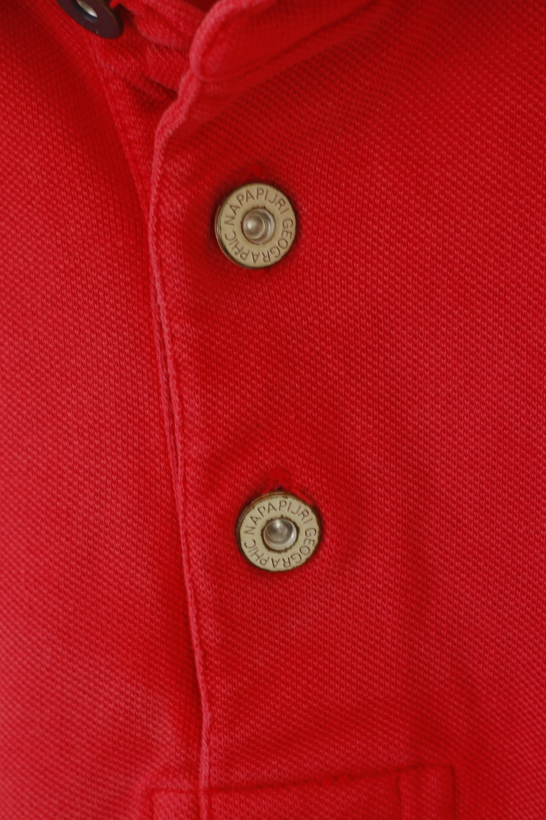Napapijri Geographic Men XXL Polo Shirt Peach Cotton Detailed Buttons Top