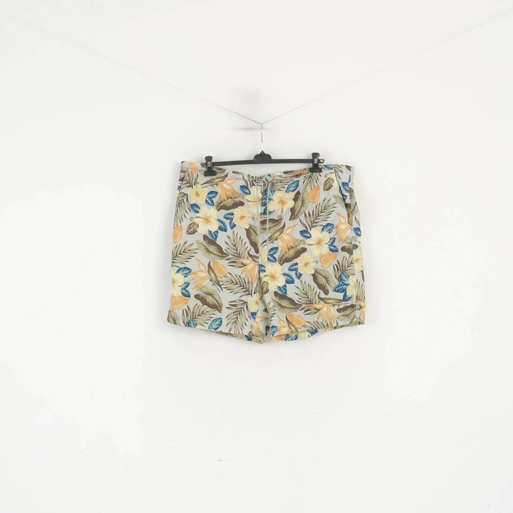 Nautica Men XL (XXXL) Shorts Blue Hawaii Tropical Print Flowers Summer Beach