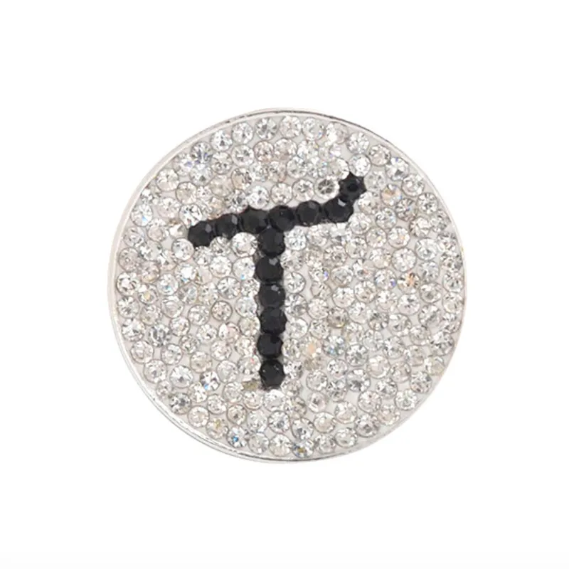 Navika Initial Micro Pave Crystal Ball Marker   Clip