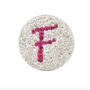Navika Initial Micro Pave Crystal Ball Marker   Clip