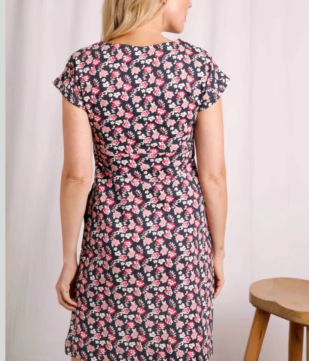 Navy Bloom Florida Cotton Jersey Dress