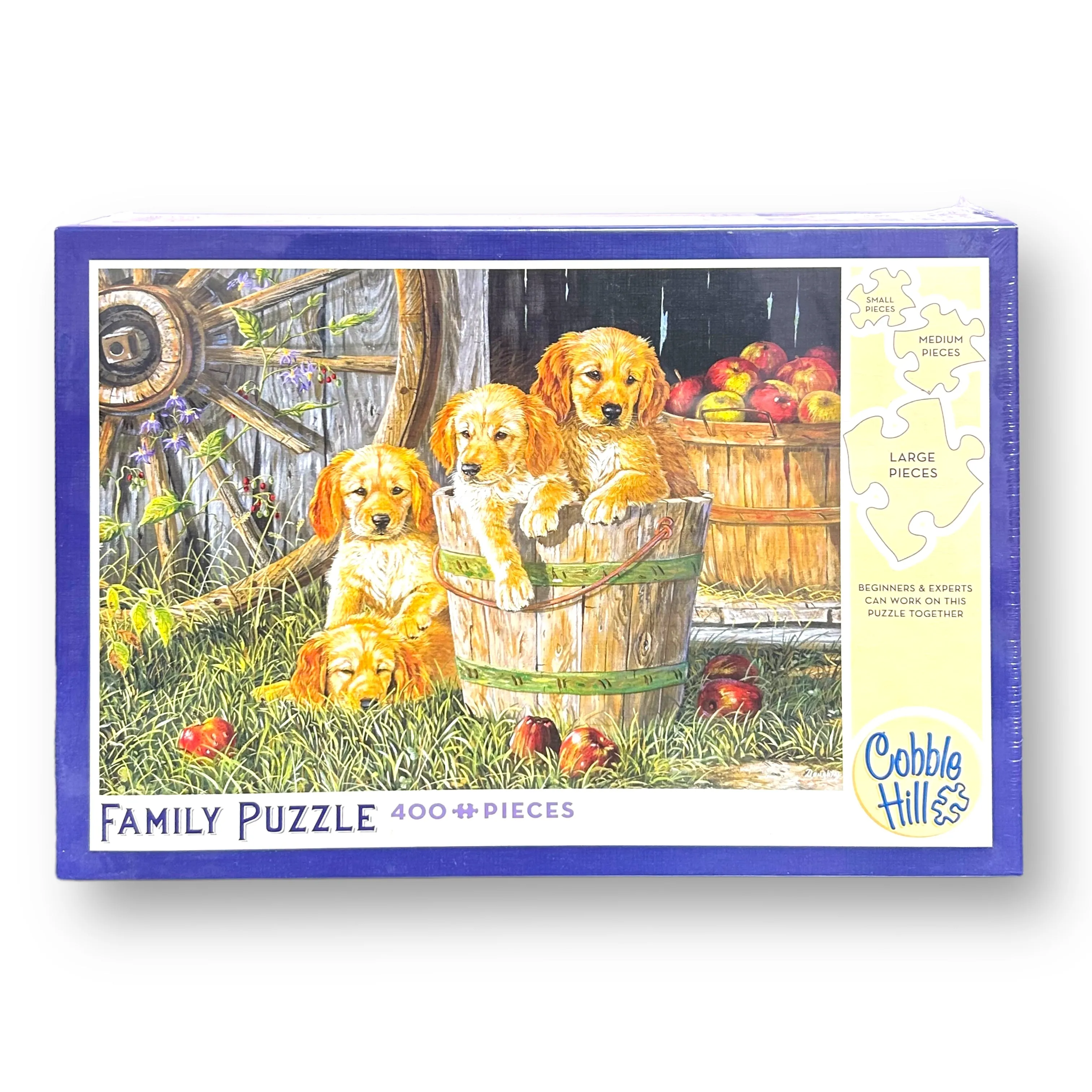 NEW! Cobble Hill 400-Piece Puppy Pail Family Puzzle