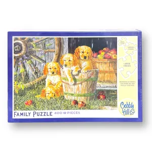 NEW! Cobble Hill 400-Piece Puppy Pail Family Puzzle