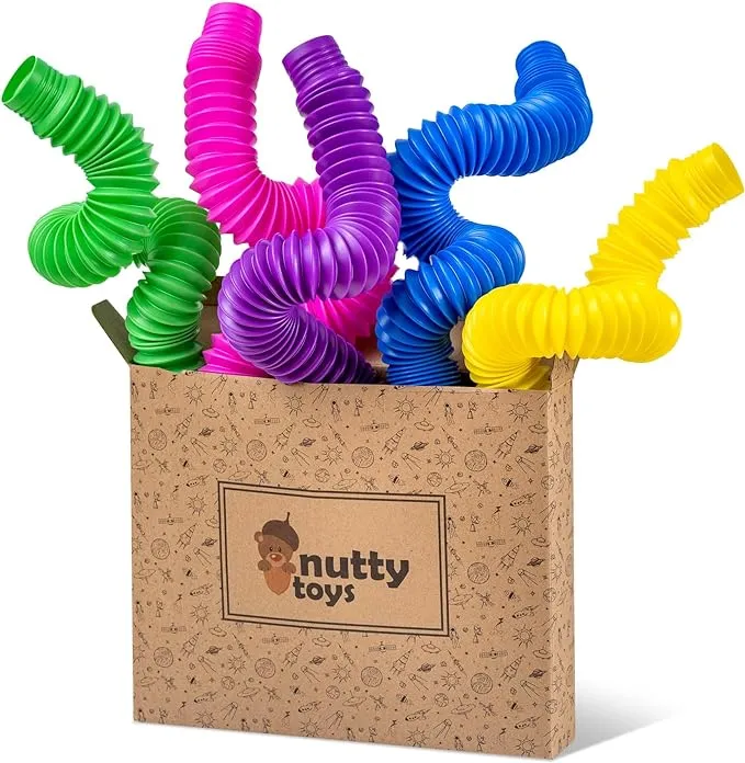 NEW! Pop Tube Sensory Fidget Toy with Zippered Mylar Giftbag