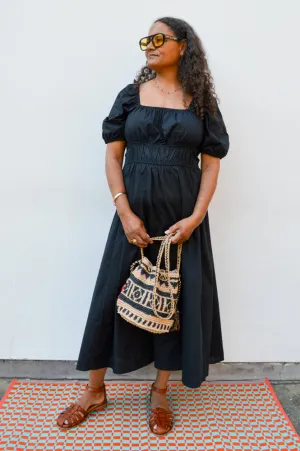 Object Hanna Black Midi Dress