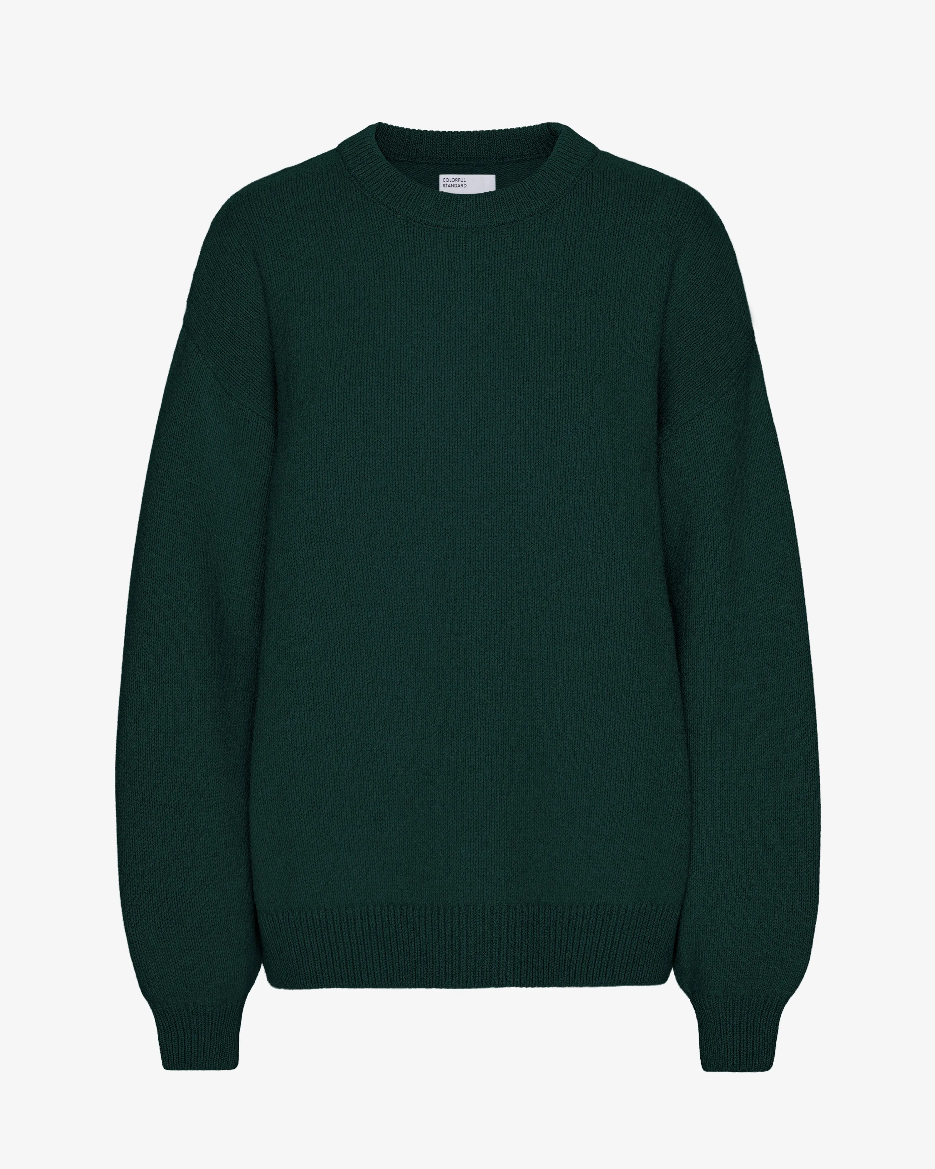 Oversized Merino Wool Crew - Emerald Green