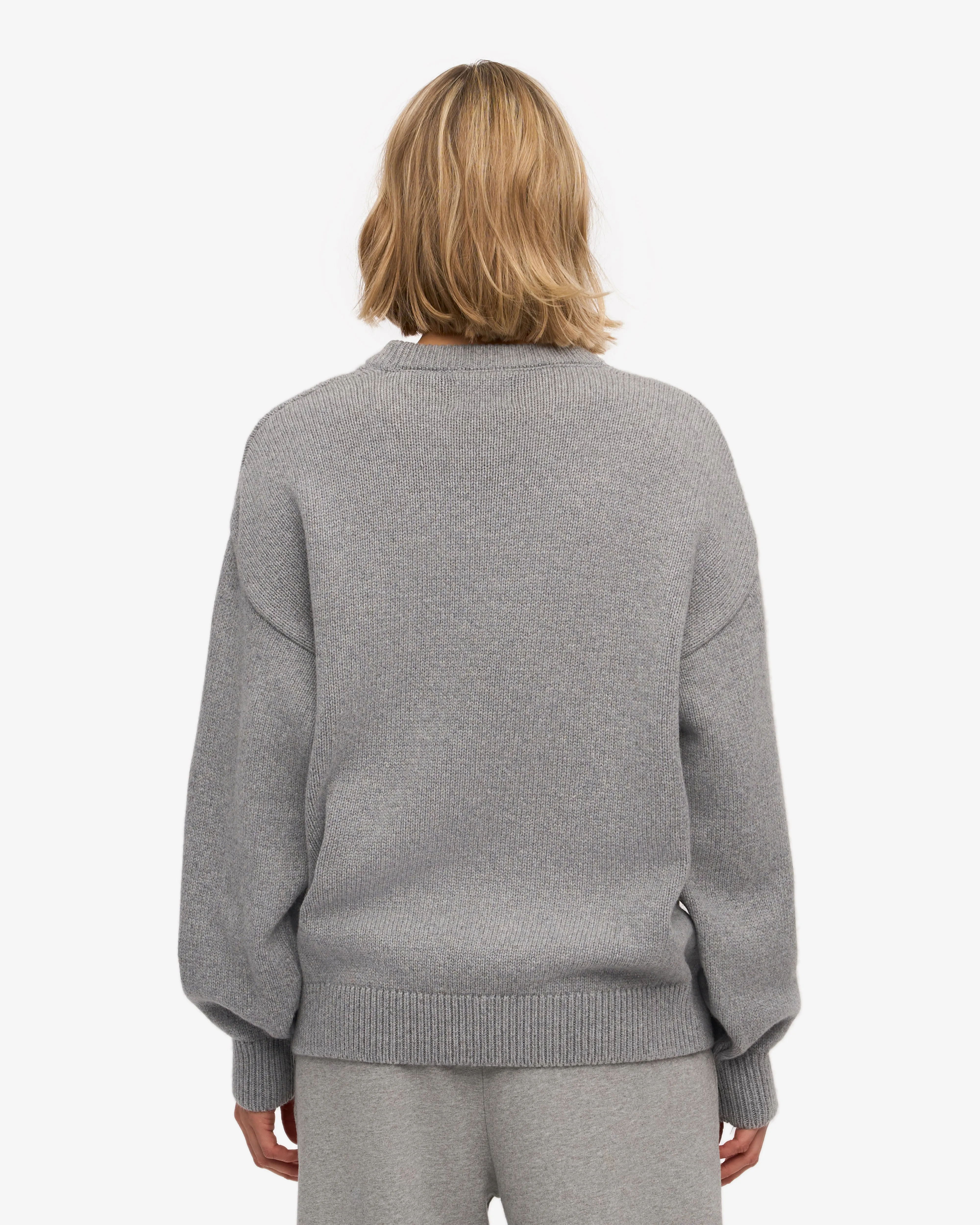 Oversized Merino Wool Crew - Heather Grey