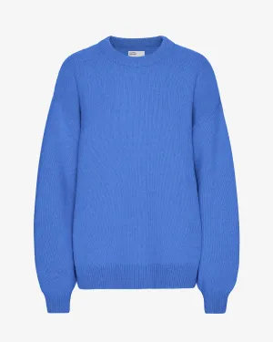 Oversized Merino Wool Crew - Pacific Blue