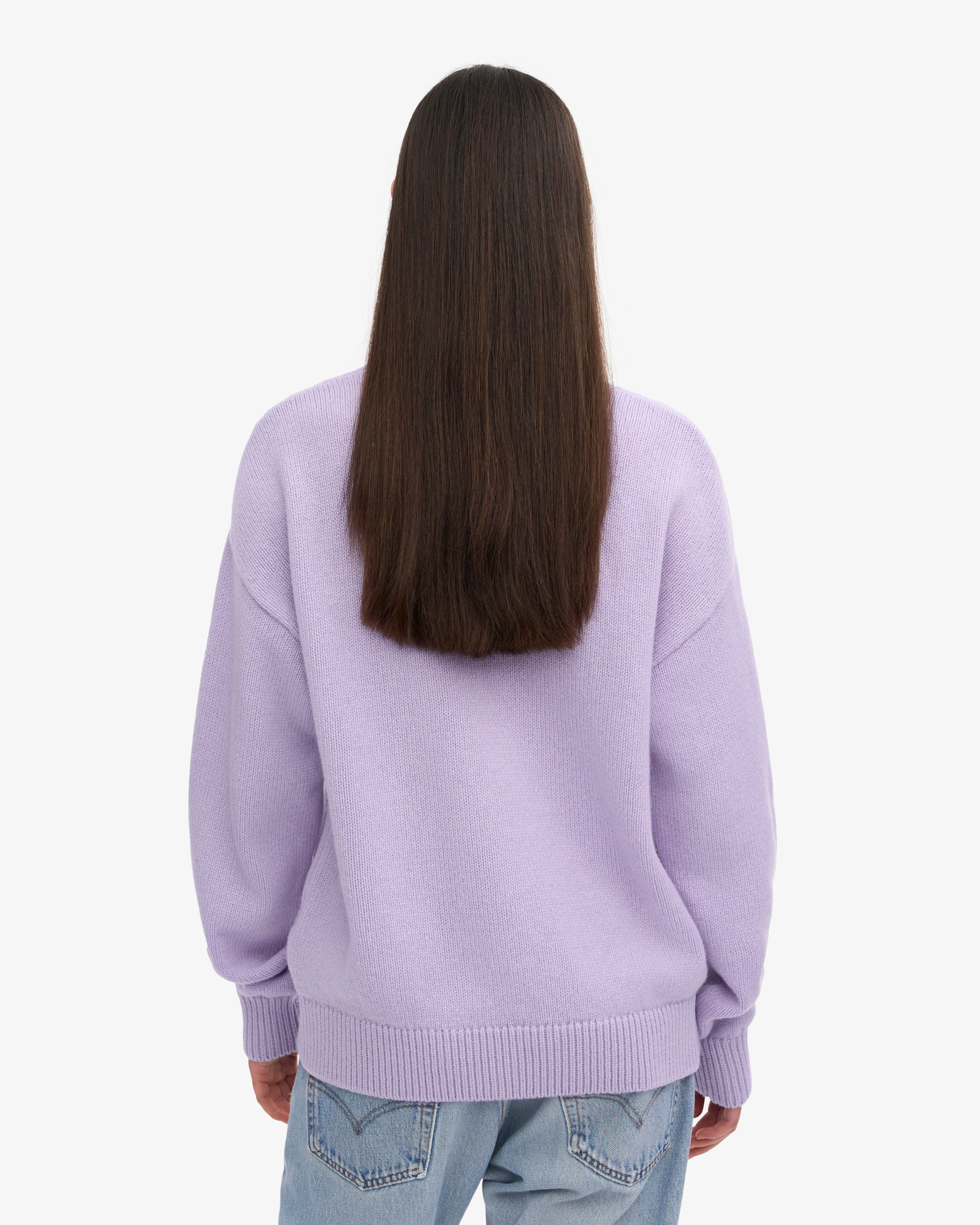 Oversized Merino Wool Crew - Soft Lavender