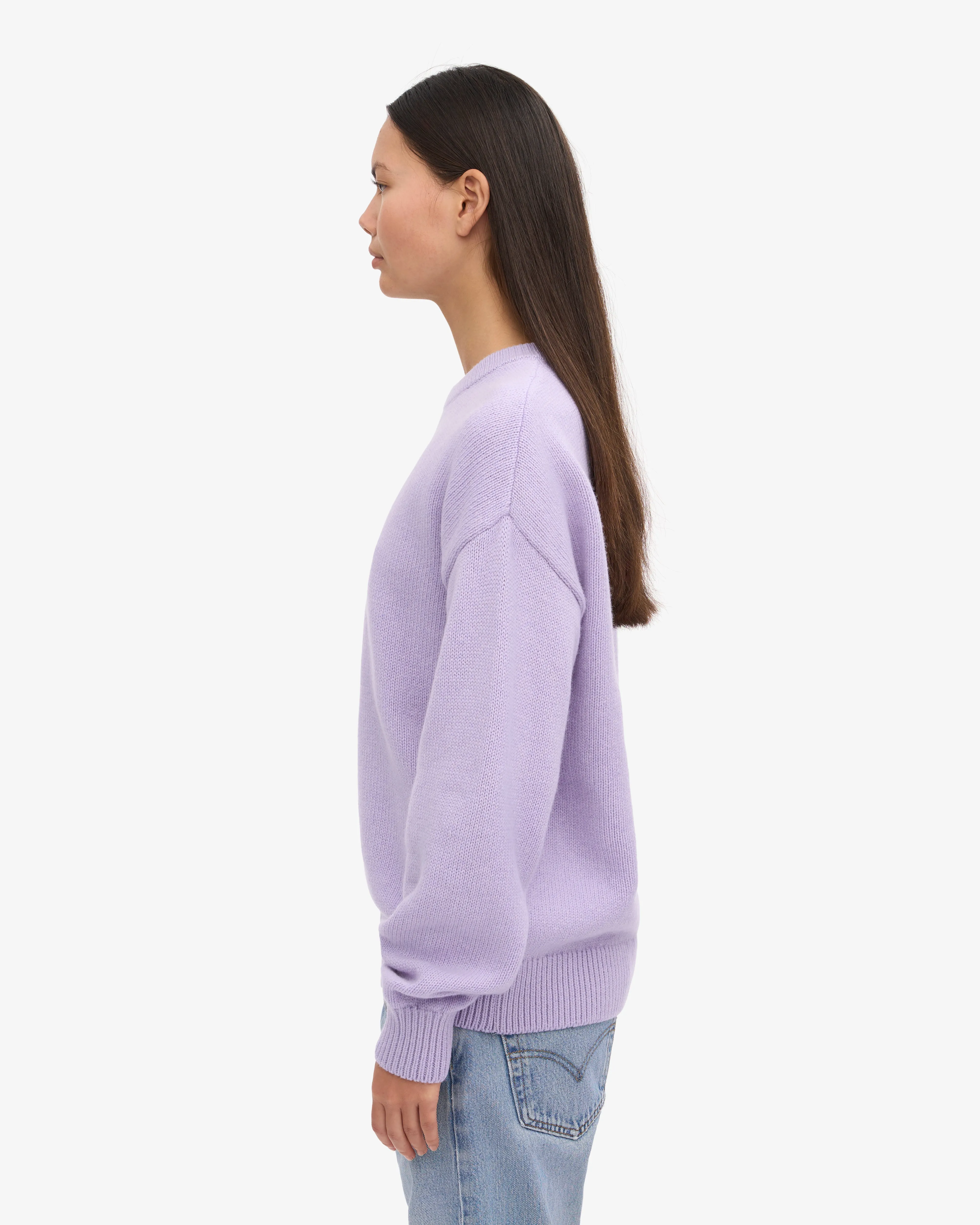 Oversized Merino Wool Crew - Soft Lavender