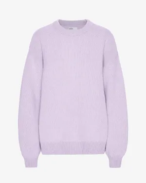 Oversized Merino Wool Crew - Soft Lavender