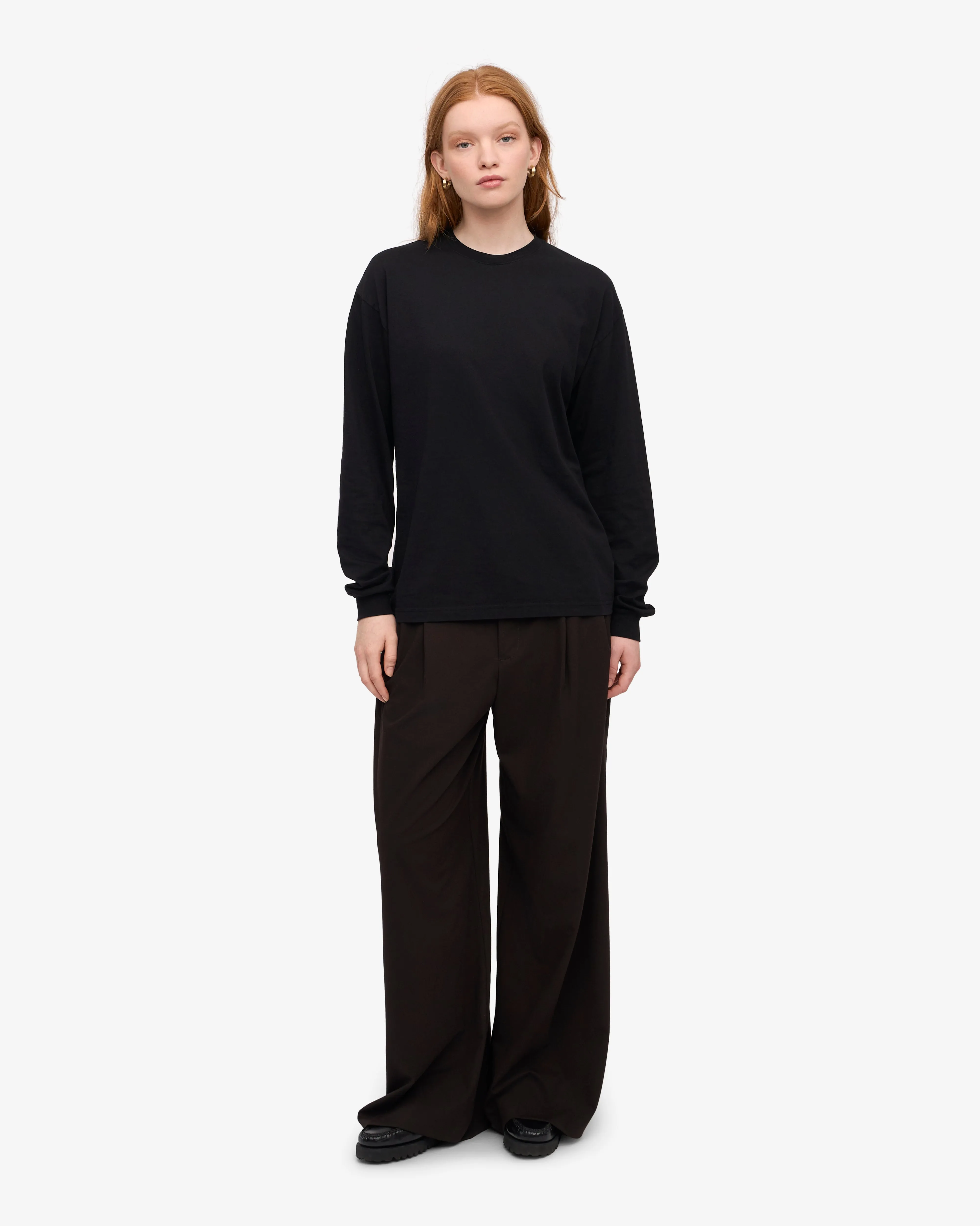 Oversized Organic LS T-Shirt - Deep Black