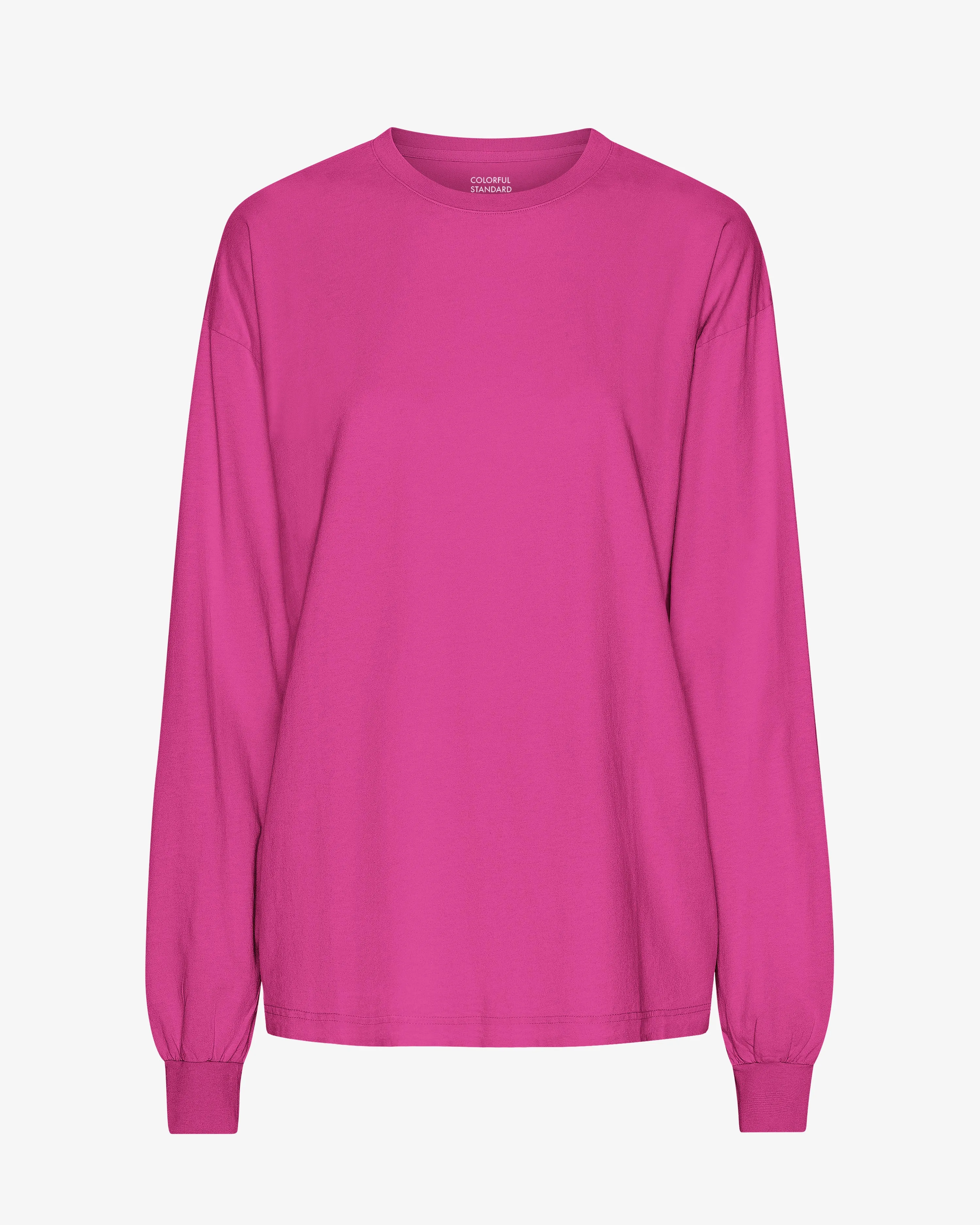 Oversized Organic LS T-Shirt - Magenta Blaze