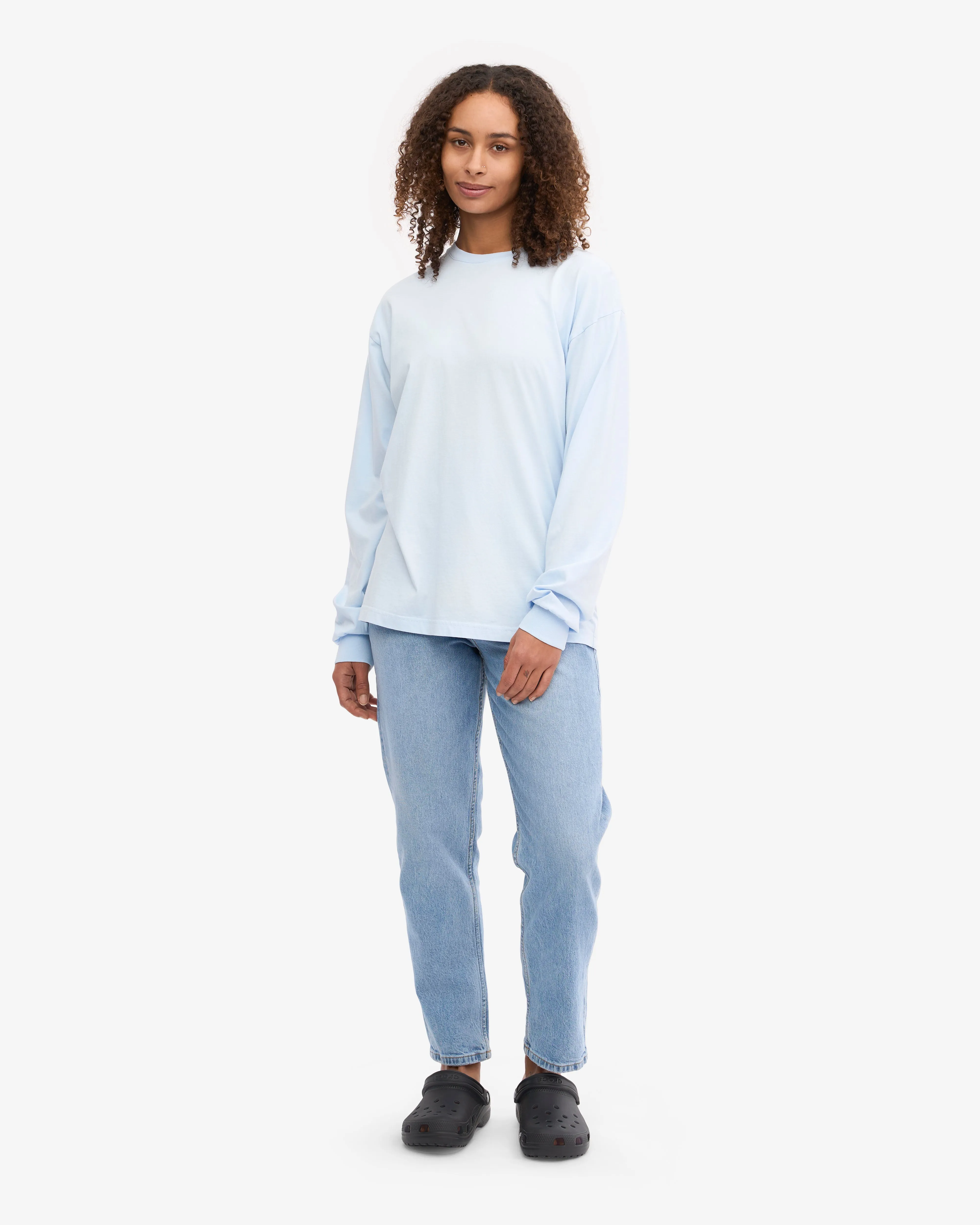 Oversized Organic LS T-Shirt - Polar Blue