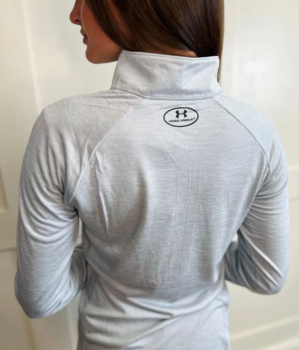 Pale Grey Under Armour 1/2 Zip Tech Top