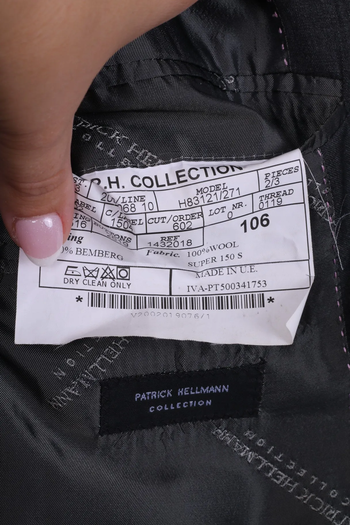 Patrick Hellmann Collection Men 106 40 Blazer Grey Single Breasted Wool Jacket