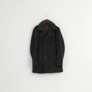 Paul Smith Men M Coat Charcoal Wool Cashmere Blend Vintage Double Breasted Top