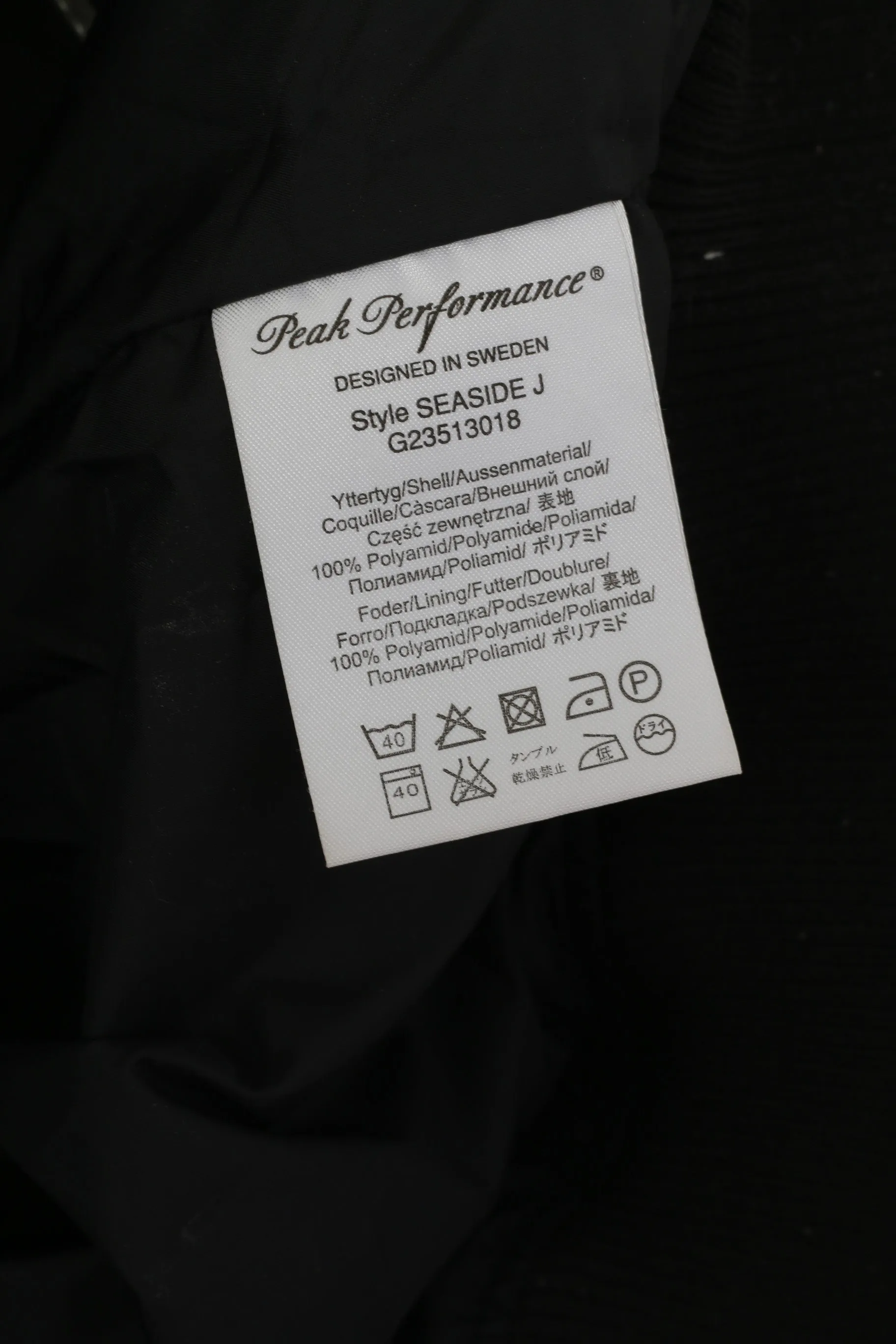Peak Performance Men XL Jacket Black Nylon Waterproof Full Zipper Casual Top