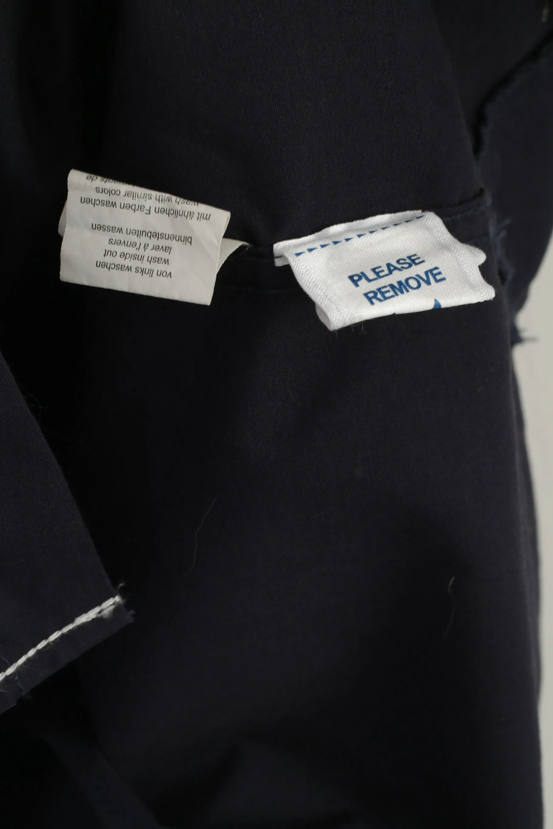 Peakstone Men 6XL Casual Shirt Navy Cotton New York City Emroidered Top
