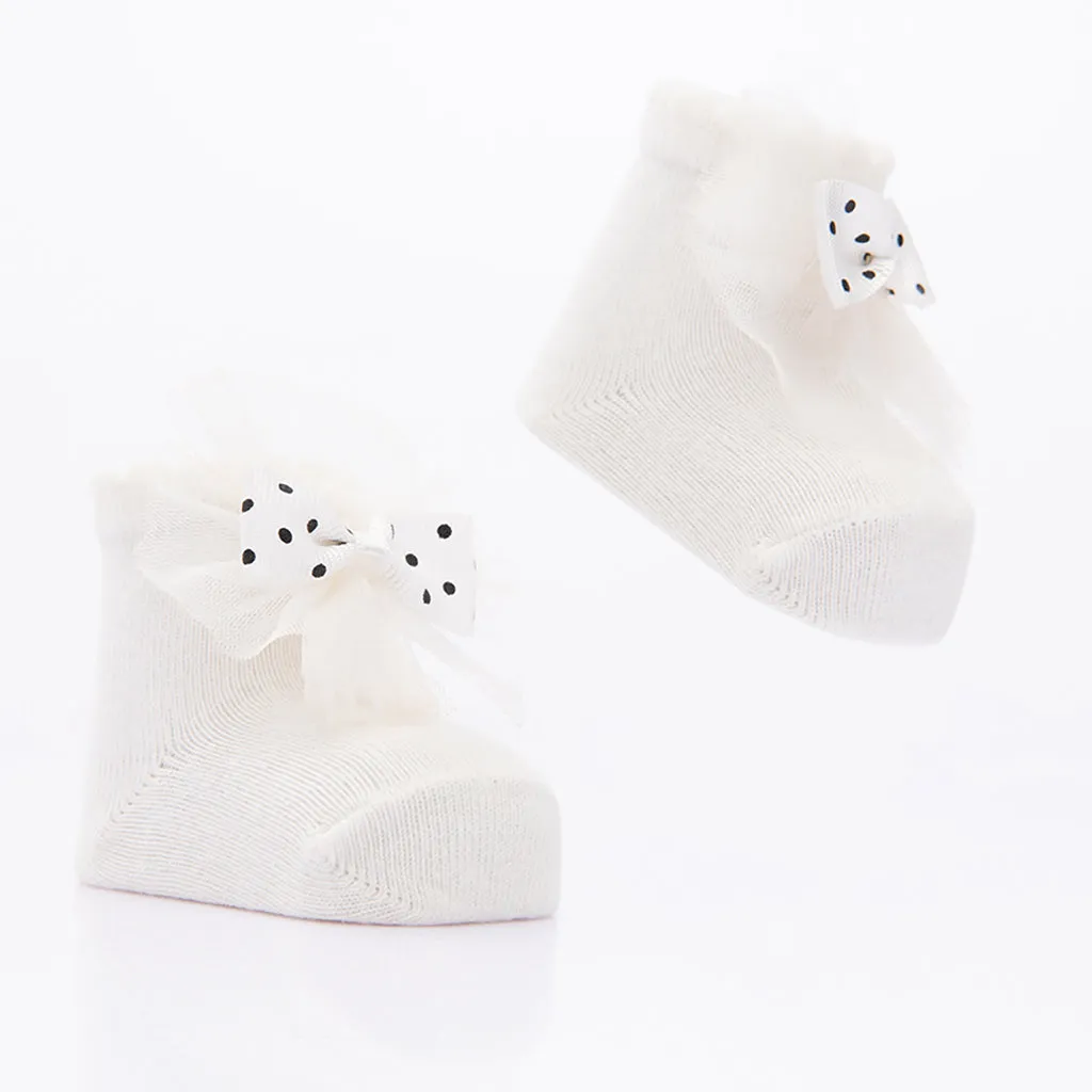 Pink 3pc Polka Dot Bow Socks Set