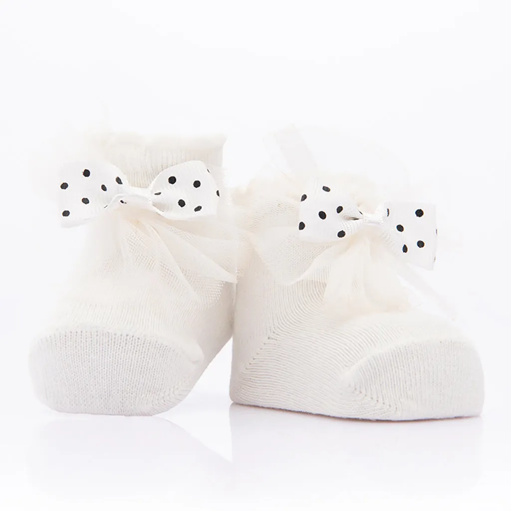 Pink 3pc Polka Dot Bow Socks Set