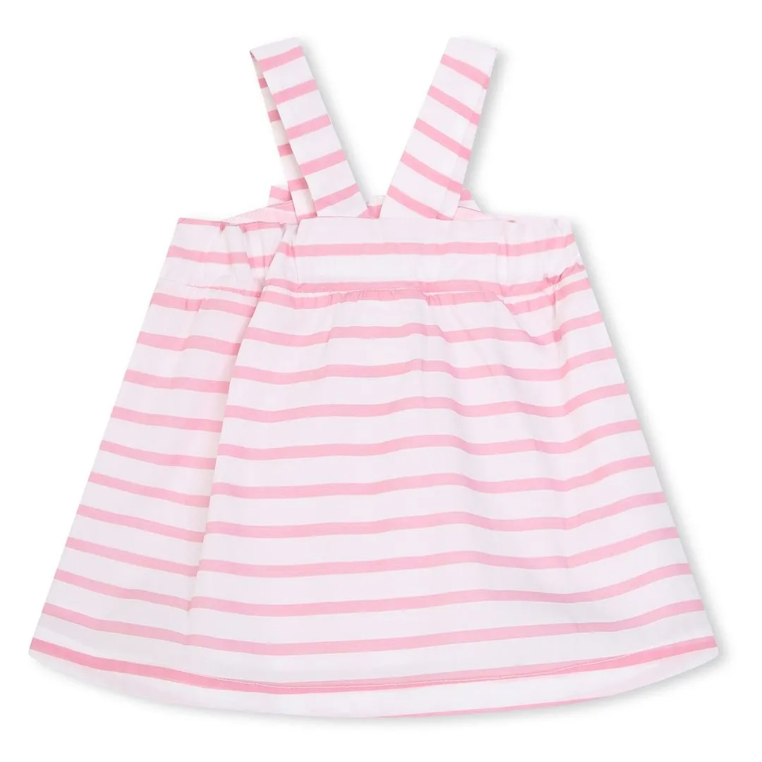 Pink Striped Dress & Headband