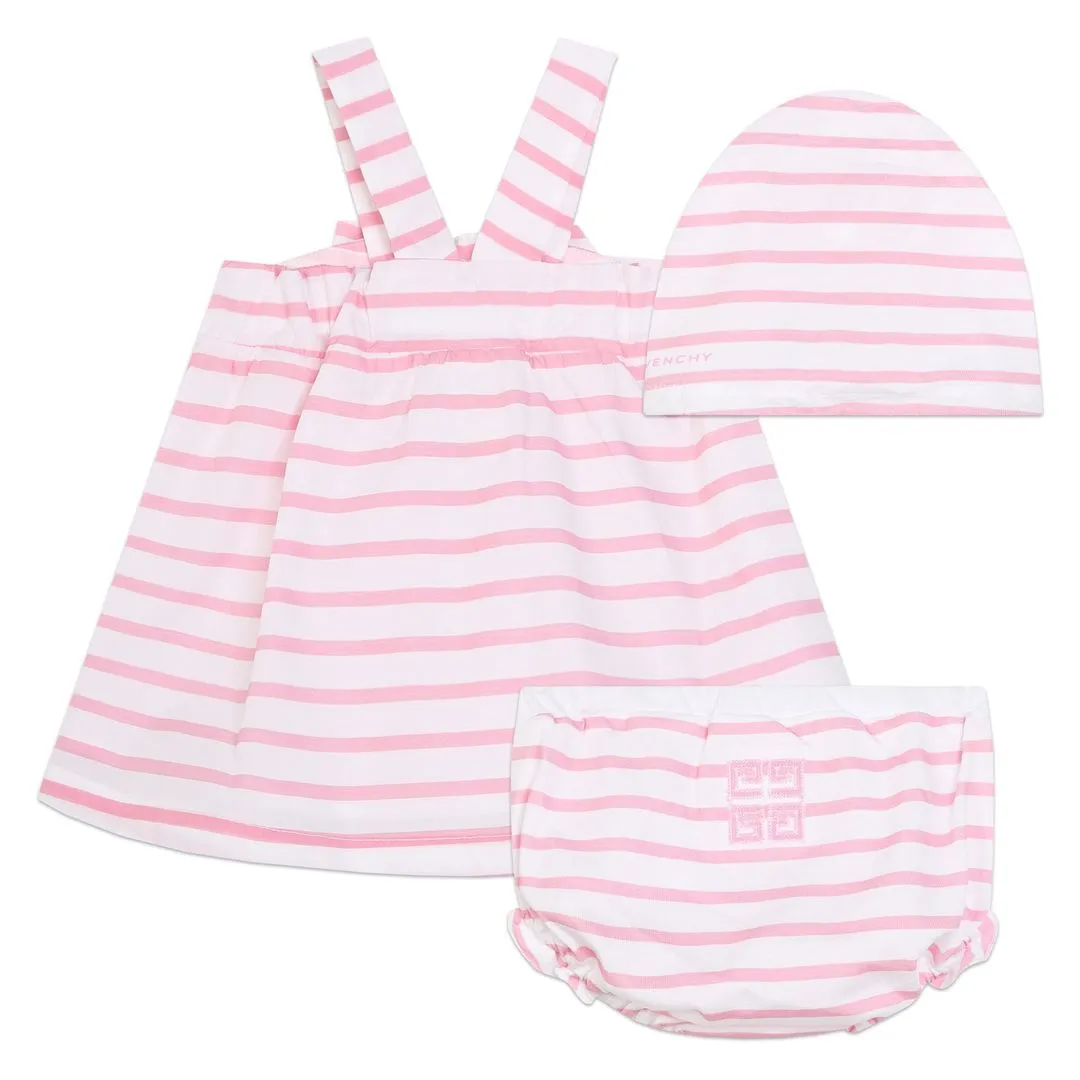 Pink Striped Dress & Headband