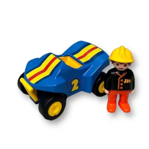 Playmobil Figure and Police Car 2pc Toy Vehicle and Action Figure Set