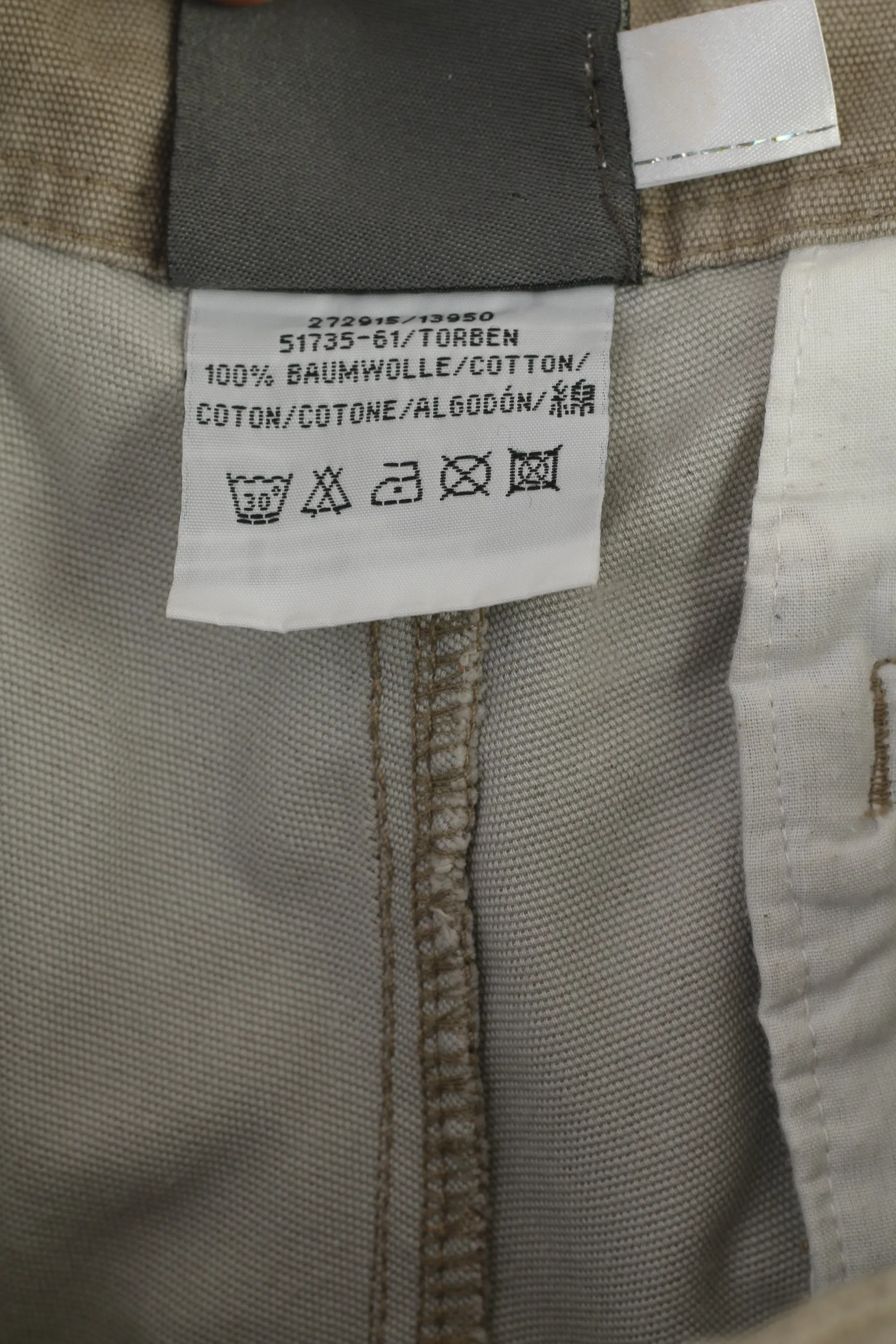 Plusminus By Chiemsee Men XL Shorts Beige Cotton Cargo Combat Embroidered