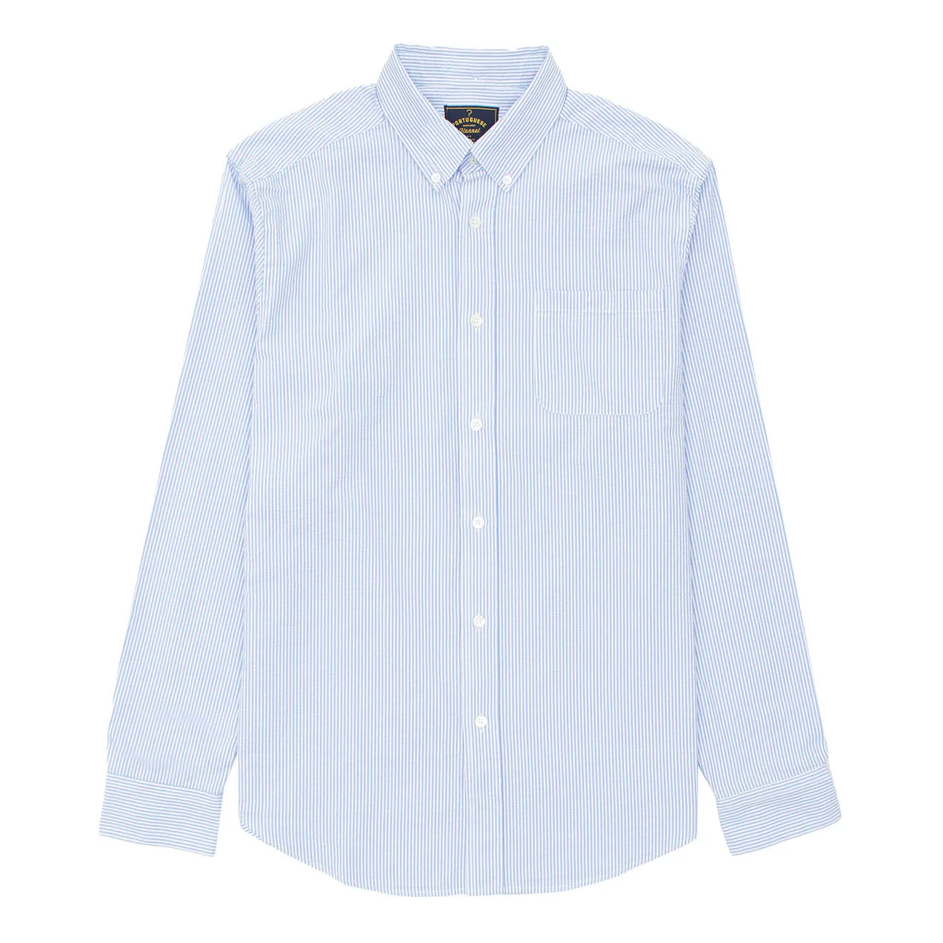 Portuguese Flannel L/S Seersucker Atlantico Shirt Stripe Blue