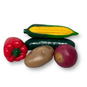 Pretend Play Food Realistic 6-Pc Vegetables and Tray Kitchenette Playset